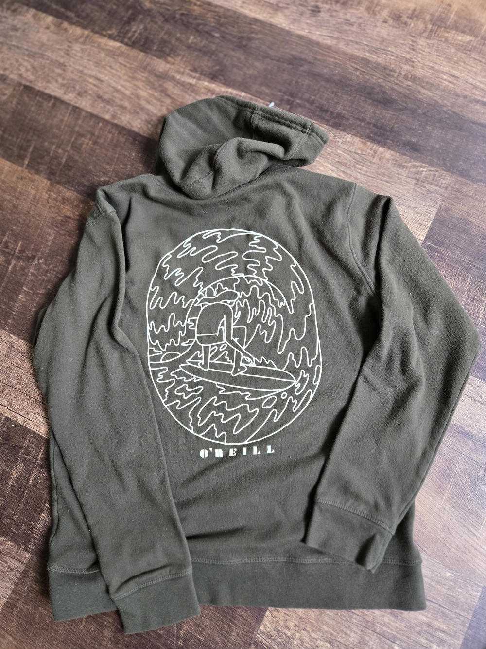 O'Neill Men's Olive Green Surf Graphic Hoodie - Medium